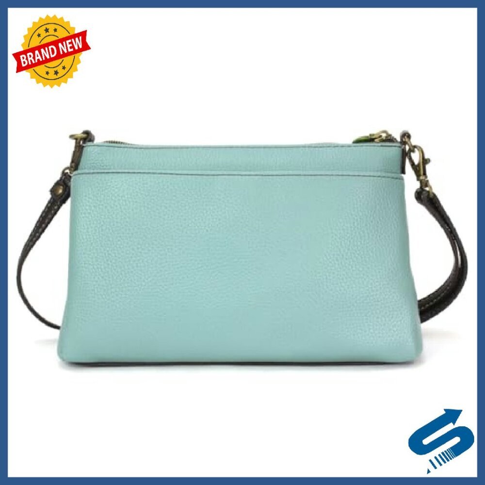 Vegan Leather Crossbody Bag with RFID Protection, Adjustable Straps - Picture 3 of 5